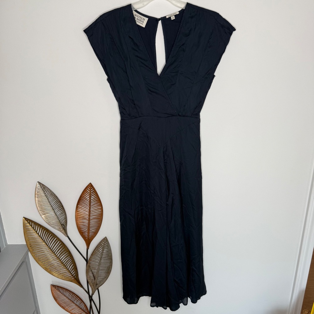 J16 Scotch & Soda Amsterdam Summer‎ Edition Navy Stripe Maxi Dress XS Womens